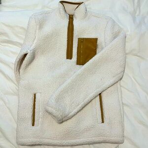 Unisex UpWest Cozy White Sherpa Quarter-Zip, XS